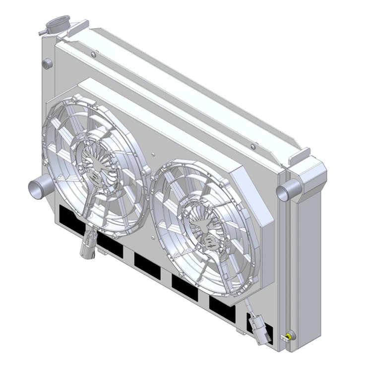 1-561-212BL High-Performance Radiator & Brushless Fan Kit, 1980-1984 Ford Bronco/F-Series, Auto Trans, 2.75 in. Cores