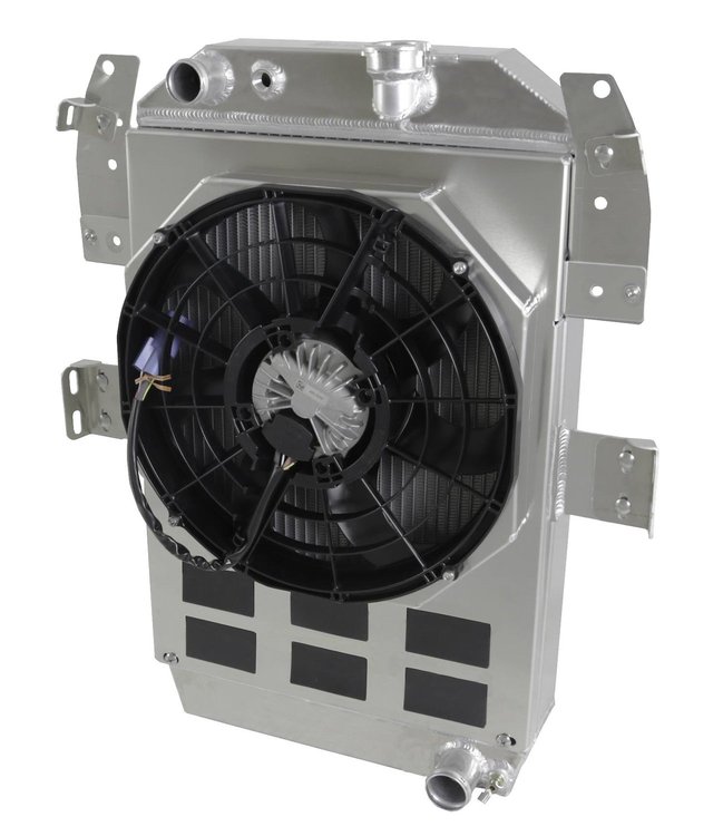 1-80518-208BL High-Performance Radiator & Brushless Fan Kit, 1934-1936 Chevy Trucks, Manual Trans, 2.75 in. Core, W/Shroud