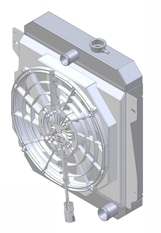 1-10514-208BL300 High-Performance Radiator & Brushless Fan Kit, 1946-1948 Chevy Street Rod (6 Cyl Core Support), Manual Trans