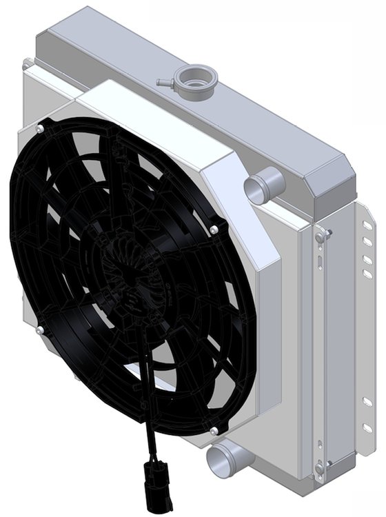 1-340-208BL300 High-Performance Radiator/Brushless Fan Kit, 1967-69 Ford Mustang, 1967-68 Mercury Cougar/XR7, V8, Manual Trans