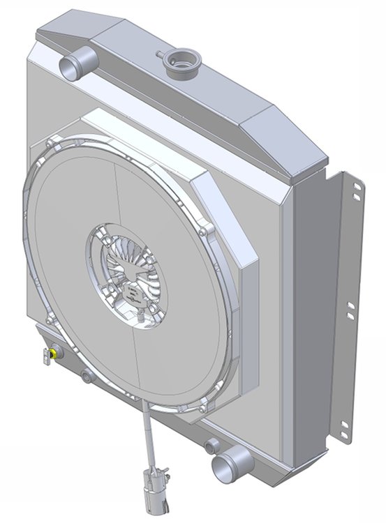 1-40004-218BL300 High-Performance Radiator & Brushless Fan Kit, 1952-1953 Mercury, Chevy V8, Auto Trans, W/Shroud