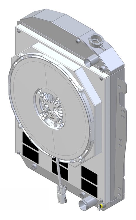 1-80516-218LSBL300 High-Performance Radiator & Brushless Fan Kit, 1937-1939 Chevy Trucks, Auto Trans, 2.75 in. Core, W/Shroud