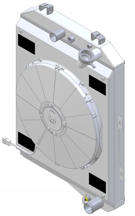 1-10497-508LSLP High-Performance Radiator/Brushless Fan Kit, 1936 Buick, Manual Trans, 1.5 in. Core, W/Shroud & Low-Profile Fan