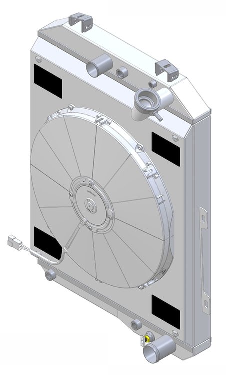 1-10497-518LSLP High-Performance Radiator & Brushless Fan Kit, 1936 Buick, Auto Trans, 1.5 in. Core, W/Shroud & Low-Profile Fan