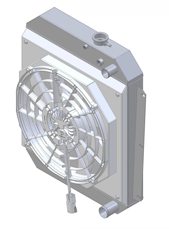 1-80080-208LSBL300 High-Performance GM LS Swap Radiator/Brushless Fan Kit, 1947-1954 Chevy Trucks Custom, Manual Trans