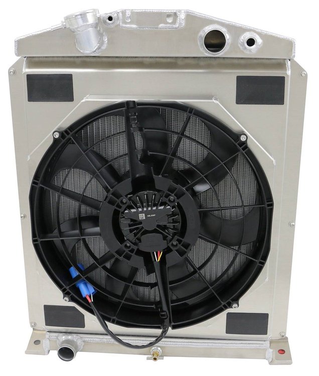 1-98480-208BL300 High-Performance Radiator & Brushless Fan Kit, 1938-1939 Ford Trucks, Ford V8, Manual Trans, W/Shroud