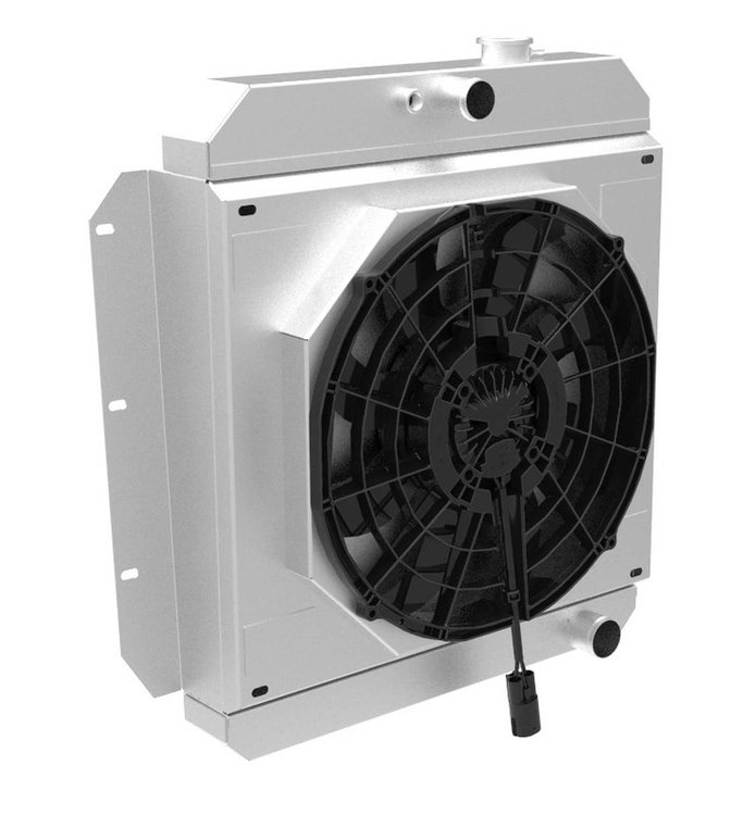1-99002-208BL300 High-Performance Radiator & Brushless Fan Kit, 1955-1959 Chevy Trucks, Chevy V8, Manual Trans, W/Shroud