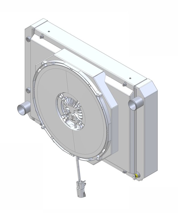 1-1652-218BL300 High-Performance Radiator & Brushless Fan Kit, 1964-1965 Ford Thunderbird, Auto Trans, 2.75 in. Core