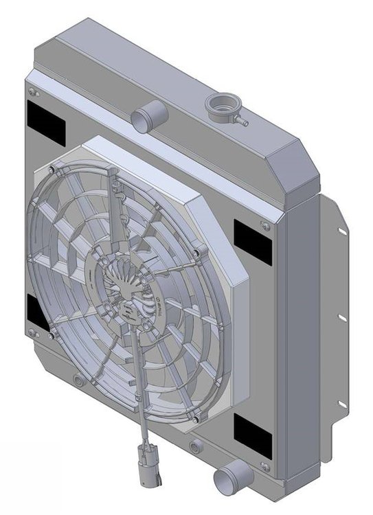 1-99002-218BL300 High-Performance Radiator/Brushless Fan Kit, 1955-1959 Chevy Trucks, Chevy V8, Auto Trans, 2.25 in. Core