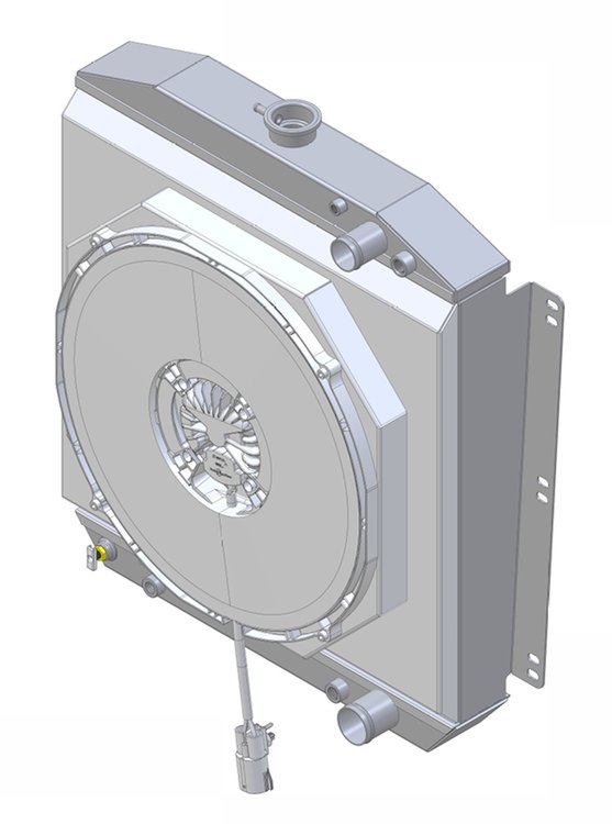 1-40004-218LSBL300 High-Performance GM LS Swap Radiator/Brushless Fan Kit, 1952-1953 Mercury, Auto Trans, 2.25 in. Core
