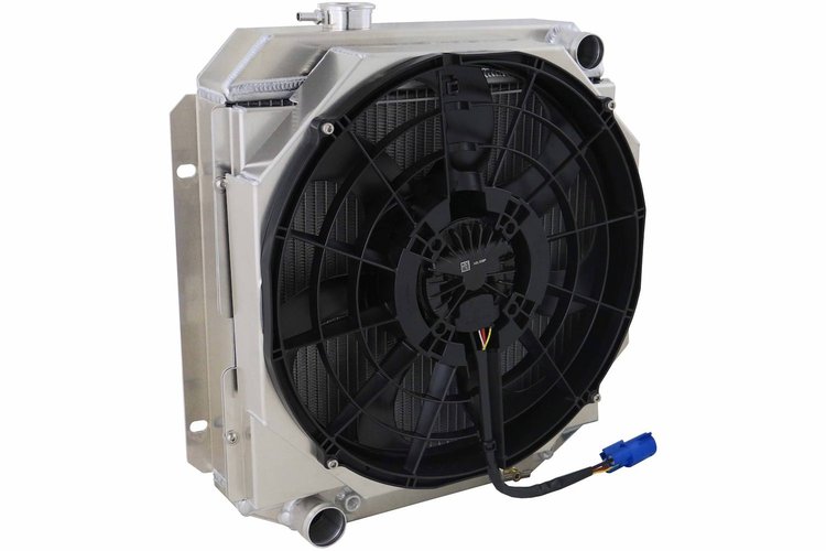 1-251-218BL300 High-Performance Radiator/Brushless Fan Kit, 1963-66 Ford Mustang/Falcon/Mercury Comet, Driver Outlet, Auto Trans