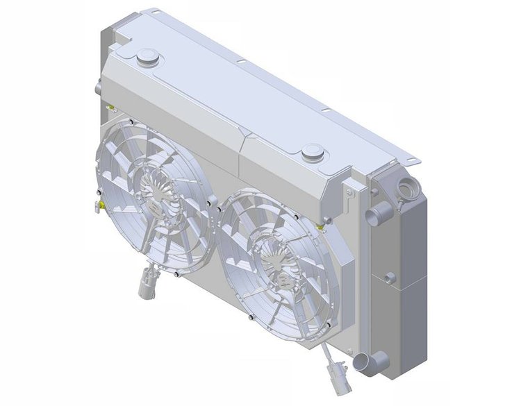 1-366-212LTBLACINXX300 Supercharged GM LT Swap Cooling System, 1967-1972 Chevy Trucks, Auto Trans, 2.75 in. Core