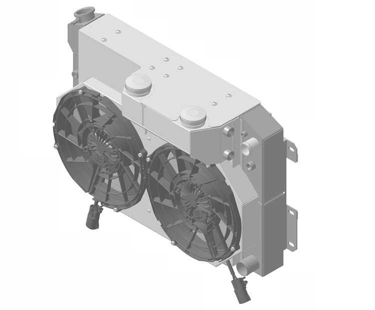 1-370-212LSBLACINXX300 Supercharged GM LS Swap Cooling System, 1967-1969 GM F-Body, Auto Trans