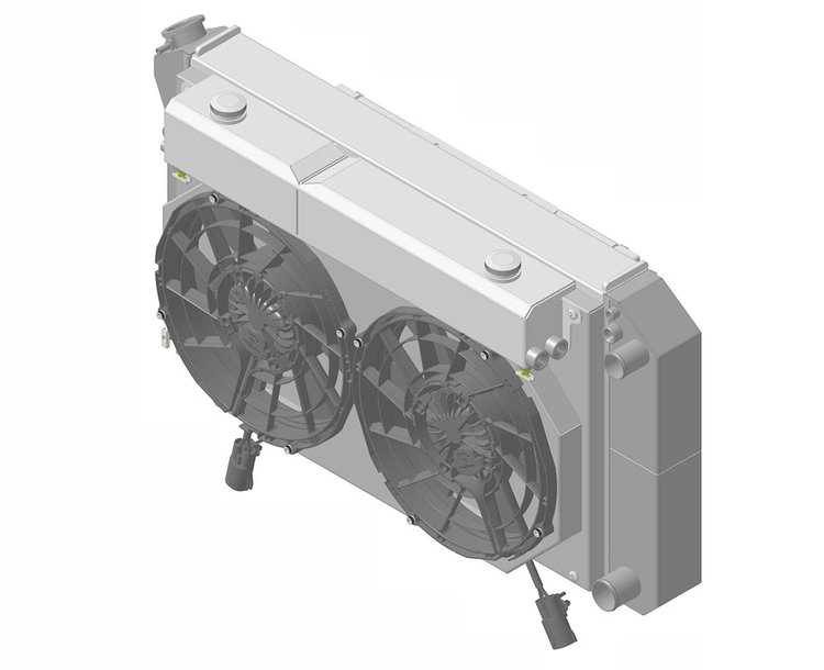 1-477-212LSBLACINXX300 Supercharged GM LS Swap Cooling System, 1970-81 Pontiac Firebird/Trans AM (27.25 in. W Core), Auto Trans