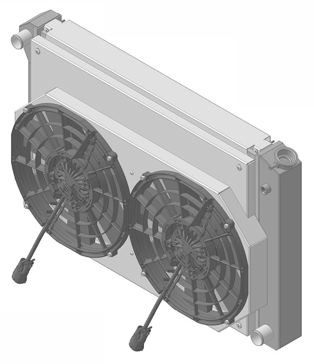1-716-112BL300 High-Performance Radiator & Brushless Fan Kit, 1973-1993 Chevy Trucks, Auto Trans, 2.25 in. Core, W/Shroud