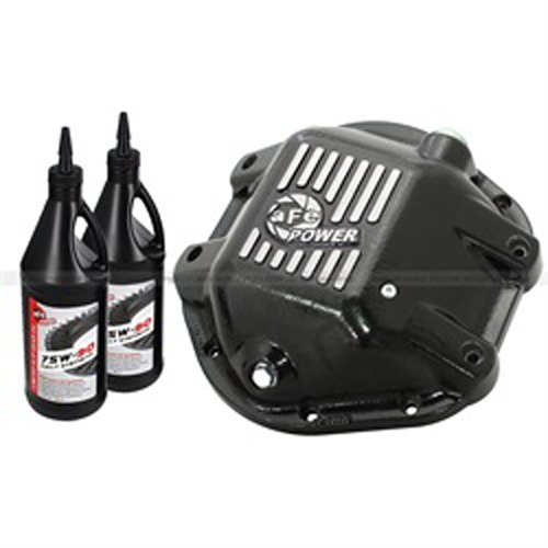 Differential Cover F/R Jeep Trucks 97-14 Dana 44 Blk Mach d Fins w/ Oil
