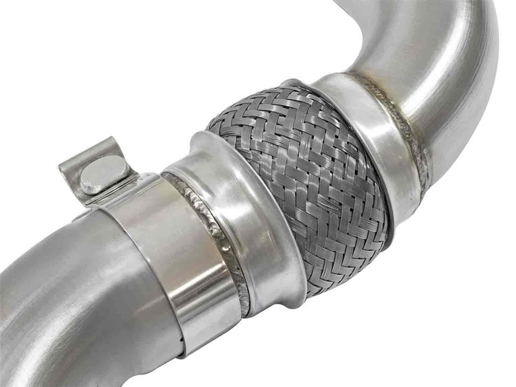 48-33017-HN Twisted Steel Down Pipe 3 IN 304 Stainless Steel Ford Mustang 15-21 L4-2.3L (t)