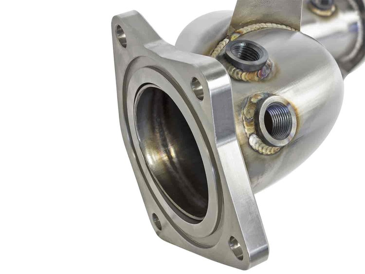 48-34126-HN Twisted Steel Down Pipe 3 IN 304 Stainless Steel Cadillac ATS 13-19 / Chevy Camaro 16-21 L4-2.0L (t)