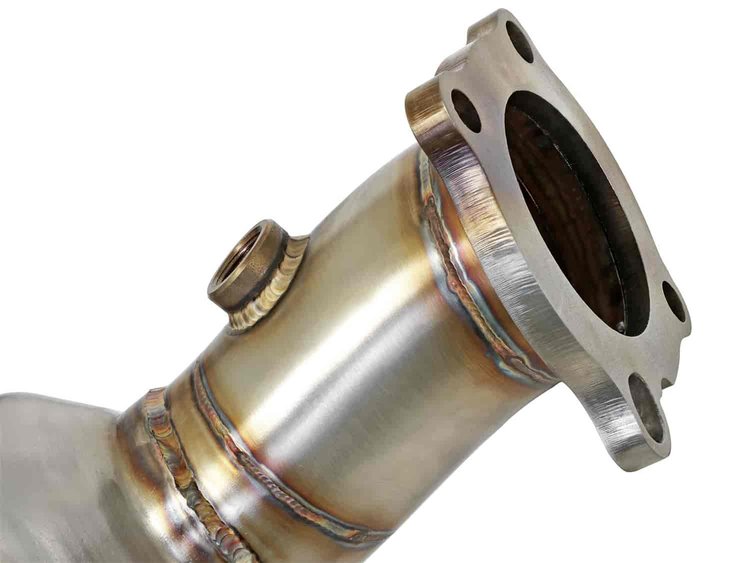 48-34128-HC Twisted Steel Down Pipe 2-3/4 IN 304 Stainless Steel w/ Cat Cadillac ATS-V 16-19 V6-3.6L (tt)