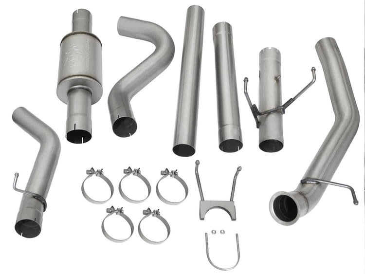 49-02054 ATLAS 4 IN Aluminized Steel Turbo-Back Exhaust System w/ Muffler w/o Exhaust Tip