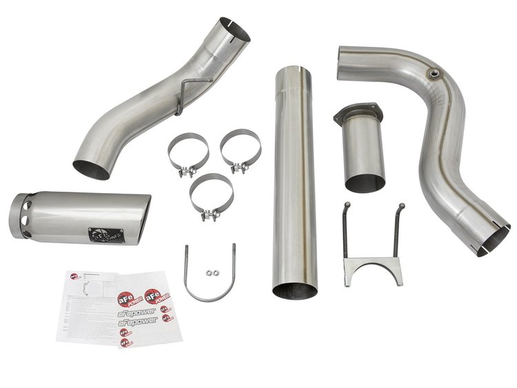 49-03090-P ATLAS 5 IN Aluminized Steel DPF-Back Exhaust System w/Polished Tip Ford Diesel Trucks 17-25 V8-6.7L (td)