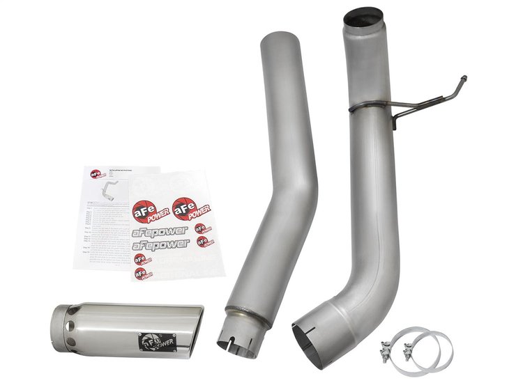 49-06112-P ATLAS 5 IN Aluminized Steel DPF-Back Exhaust System w/ Polished Tip Nissan Titan XD 16-19 V8-5.0L (td)