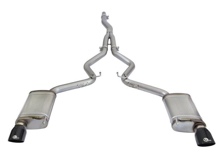 49-33084-B MACH Force-Xp 3 IN to 2-1/2 IN Stainless Steel Cat-Back Exhaust w/ Black Tip Ford Mustang 15-23 L4-2.3L (t) EcoBoost