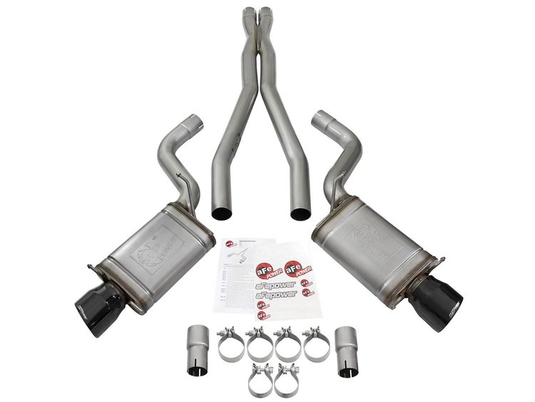 49-34063-B MACH Force-Xp 3 IN 304 Stainless Steel Cat-Back Exhaust System w/Black Tip Cadillac CTS-V 09-15 V8-6.2L (sc)