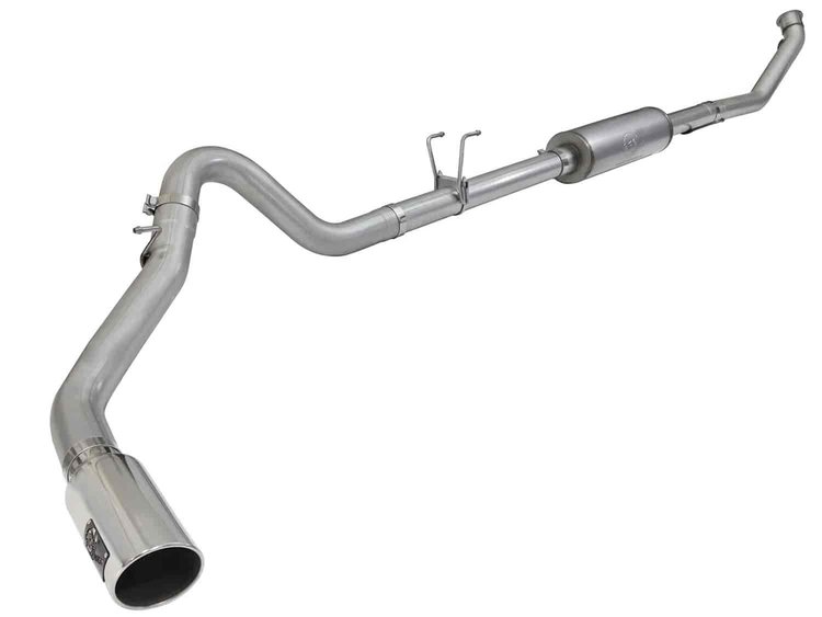 49-42054-P Large Bore-HD 4 IN 409 Stainless Steel Turbo-Back Exhaust System w/ Polished Tip