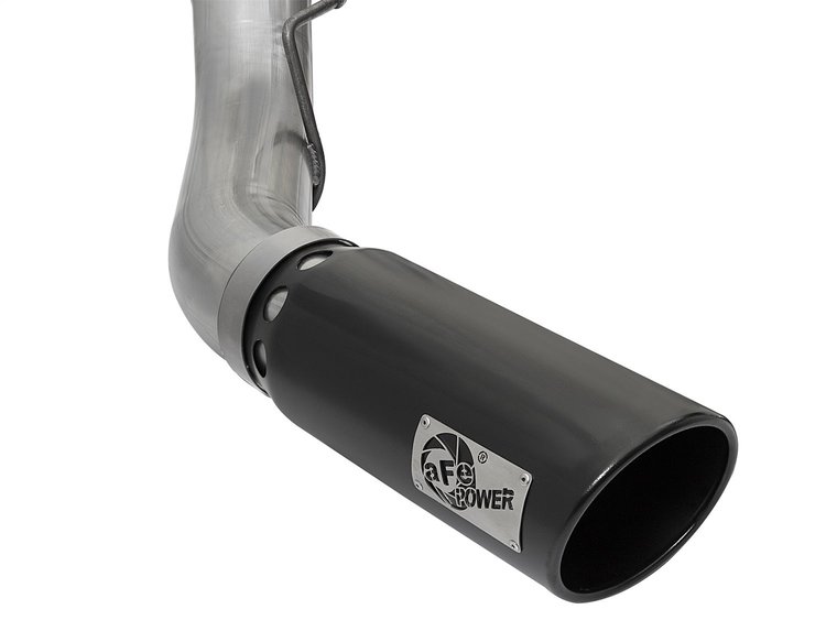 49-43090-B Large Bore-HD 5 IN 409 Stainless Steel DPF-Back Exhaust System w/Black Tip Ford Diesel Trucks 17-25 V8-6.7L (td)