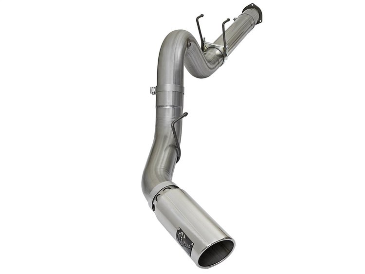 49-43090-P Large Bore-HD 5 IN 409 Stainless Steel DPF-Back Exhaust System w/Polished Tip Ford Diesel Trucks 17-25 V8-6.7L (td)