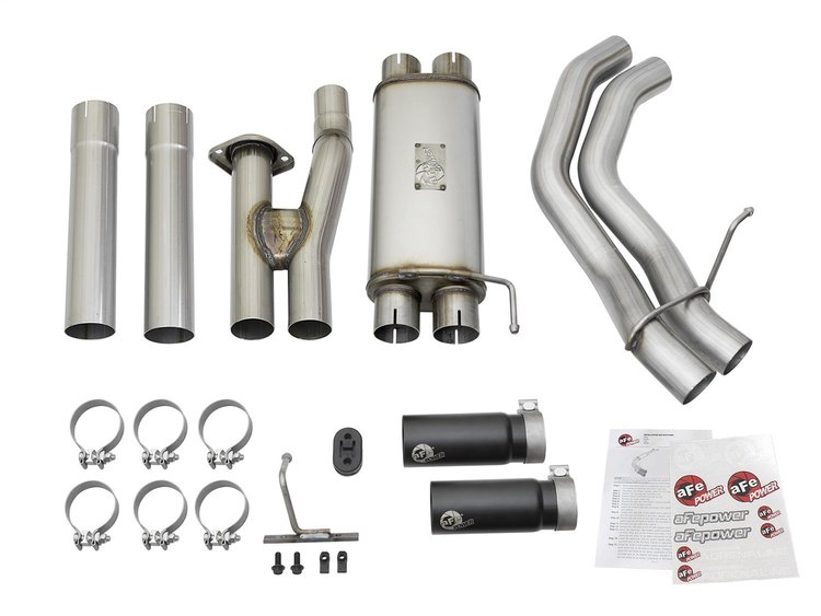 49-43091-B Rebel Series 3 IN 409 Stainless Steel Cat-Back Exhaust System w/Black Tip Ford F-150 Raptor 17-20 V6-3.5L (tt)