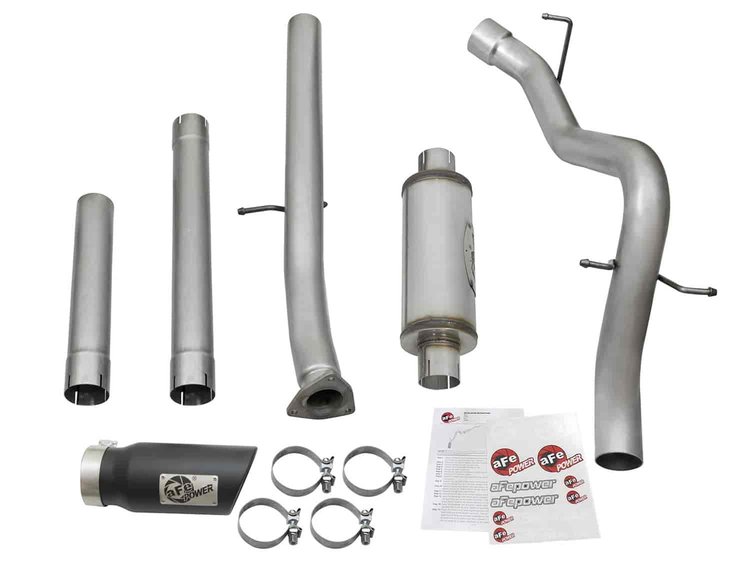 49-44073-B Large-Bore HD 3 IN 409 Stainless Steel DownPipe-Back Exhaust System w/ Black Tip GM Colorado/Canyon 16-20 L4-2.8L (td