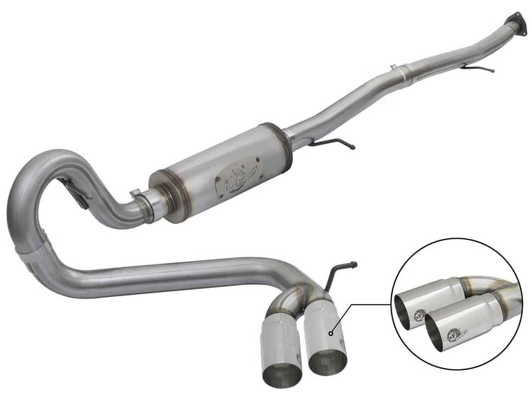 49-44074-P Rebel Series 3 IN 409 Stainless Steel Downpipe-Back Exhaust w/ Polished Tip GM Colorado/Canyon 16-20 L4-2.8L (td) LWN