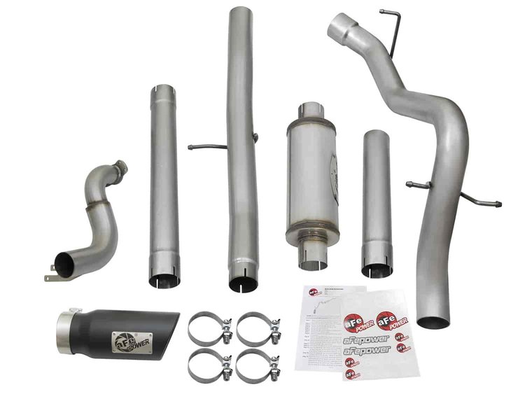 49-44075-B Large-Bore HD 3 IN 109 Stainless Steel Turbo-Back Exhaust System w/ Black Tip