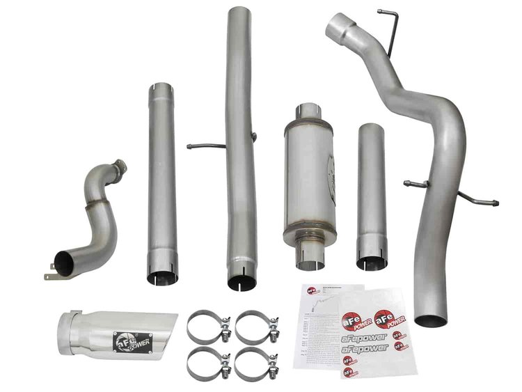 49-44075-P Large-Bore HD 3 IN 409 Stainless Steel Turbo-Back Exhaust System w/ Polished Tip