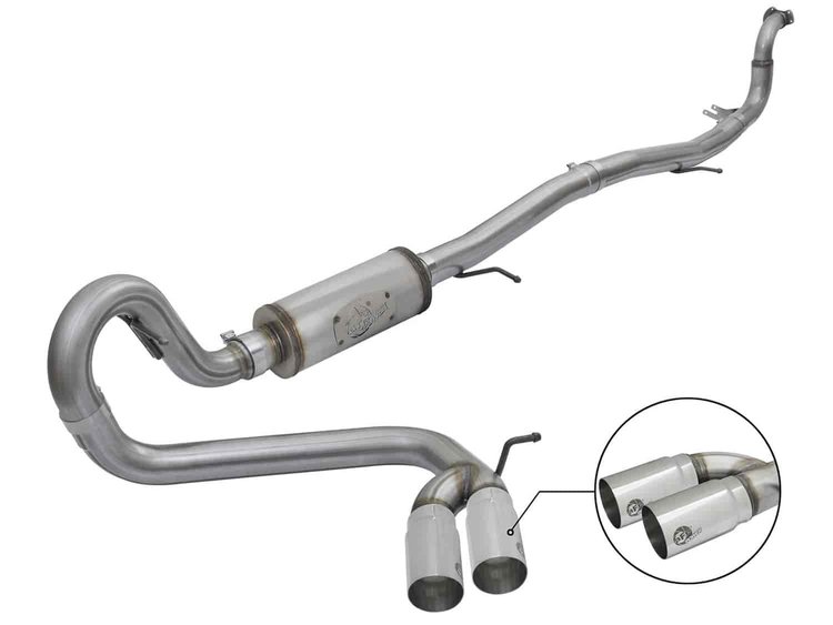 49-44076-P Rebel Series 3 IN 409 Stainless Steel Turbo-Back Exhaust w/ & Polished Tip GM Colorado/Canyon 16-20 L4-2.8L (td) LWN