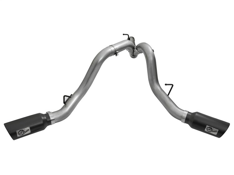 49-44080-B Large Bore-HD 4 IN 409 Stainless Steel DPF-Back Exhaust System w/Black Tip GM Diesel Trucks 2016 V8-6.6L (td) LML