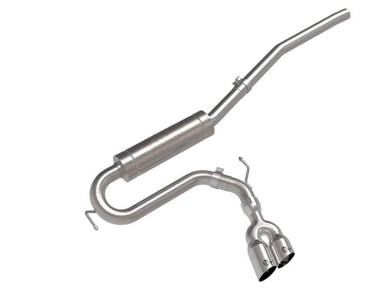 49-33144-P Rebel Series 2-1/2 IN 304 Stainless Steel Cat-Back Exhaust w/ Polished Tip Ford Maverick 22-25 L4-2.0L (t) AWD