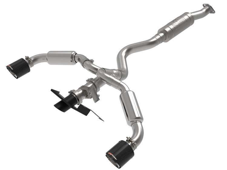 49-36067-C Gemini XV 3 to 2-1/2 IN 304 Stainless Steel Cat-Back Exhaust w/ Cut-Out Carbon Toyota GR Corolla 23-25 L3-1.6L (t)
