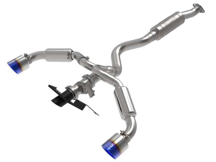 49-36067-L Gemini XV 3 IN to 2-1/2 IN 304 Stainless Steel Cat-Back Exhaust w/ Cut-Out Blue Toyota GR Corolla 23-25 L3-1.6L (t)