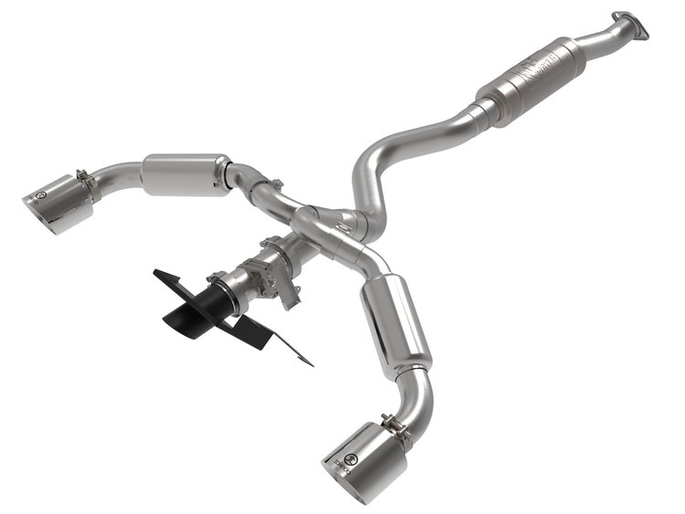 49-36067-P Gemini XV 3 to 2-1/2 IN 304 Stainless Steel Cat-Back Exhaust w/ Cut-Out Polished Toyota GR Corolla 23-25 L3-1.6L (t)