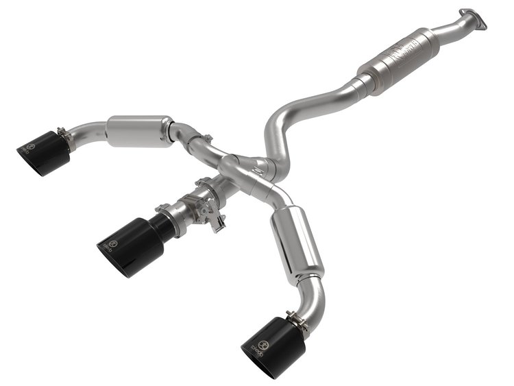 49-36070-B Gemini XV 3 IN to 2-1/2 IN 304 Stainless Steel Cat-Back Exhaust w/ Cut-Out Black Toyota GR Corolla 23-25 L3-1.6L (t)