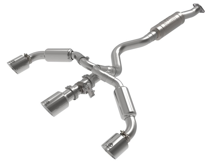 49-36070-P Gemini XV 3 to 2-1/2 IN 304 Stainless Steel Cat-Back Exhaust w/ Cut-Out Polished Toyota GR Corolla 23-25 L3-1.6L (t)
