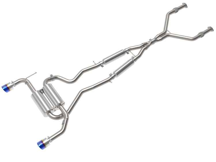 49-36136-L Takeda 2-1/2 IN 304 Stainless Steel Cat-Back Exhaust System w/ Blue Flame Tips Infiniti Q50 14-15 V6-3.7L