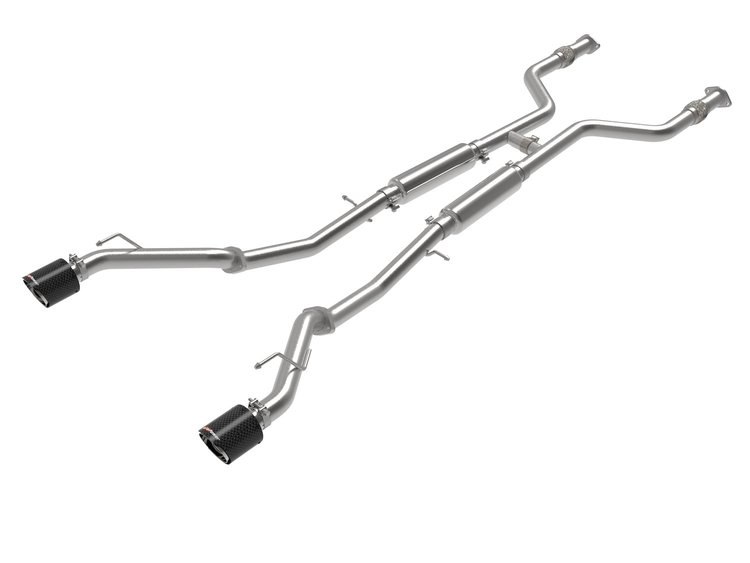 49-36138-C Takeda 2-1/2 IN 304 Stainless Steel Cat-Back Exhaust System w/ Carbon Fiber Tips Nissan Z 23-25 V6-3.0L (tt)