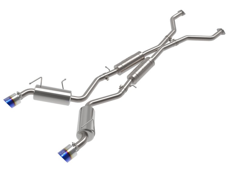 49-36139-L Takeda 2-1/2 IN 304 Stainless Cat-Back Exhaust w/ Resonator and Blue Flame Tip Nissan 370Z 09-20 V6-3.7L
