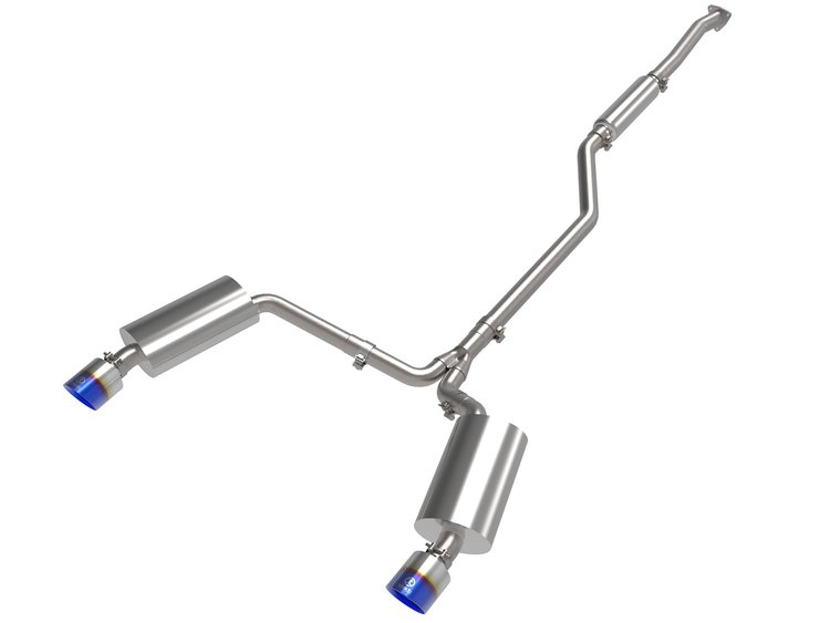 49-36629-L Takeda 2-1/2 IN to 2-1/4 IN 304 Stainless Steel Cat-Back Exhaust System Blue Acura TSX 09-14 L4-2.4L