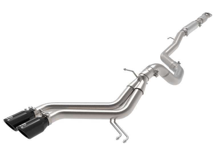 49-37018-B Takeda 2-1/2 IN to 3 IN 304 Stainless Steel Cat-Back Exhaust w/ Black Tips Hyundai Veloster 13-17 L4-1.6L (t)