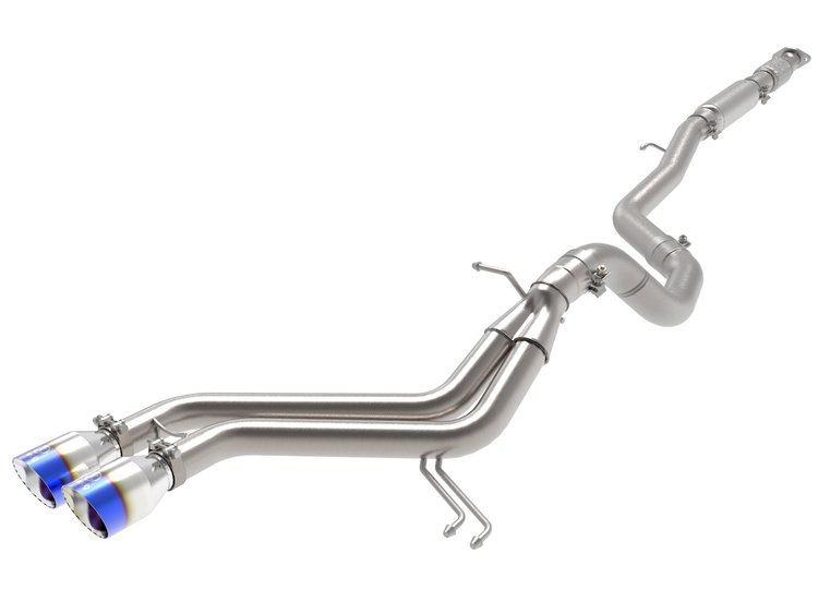 49-37018-L Takeda 2-1/2 IN to 3 IN 304 Stainless Steel Cat-Back Exhaust w/ Blue Flame Tip Hyundai Veloster 13-17 L4-1.6L (t)